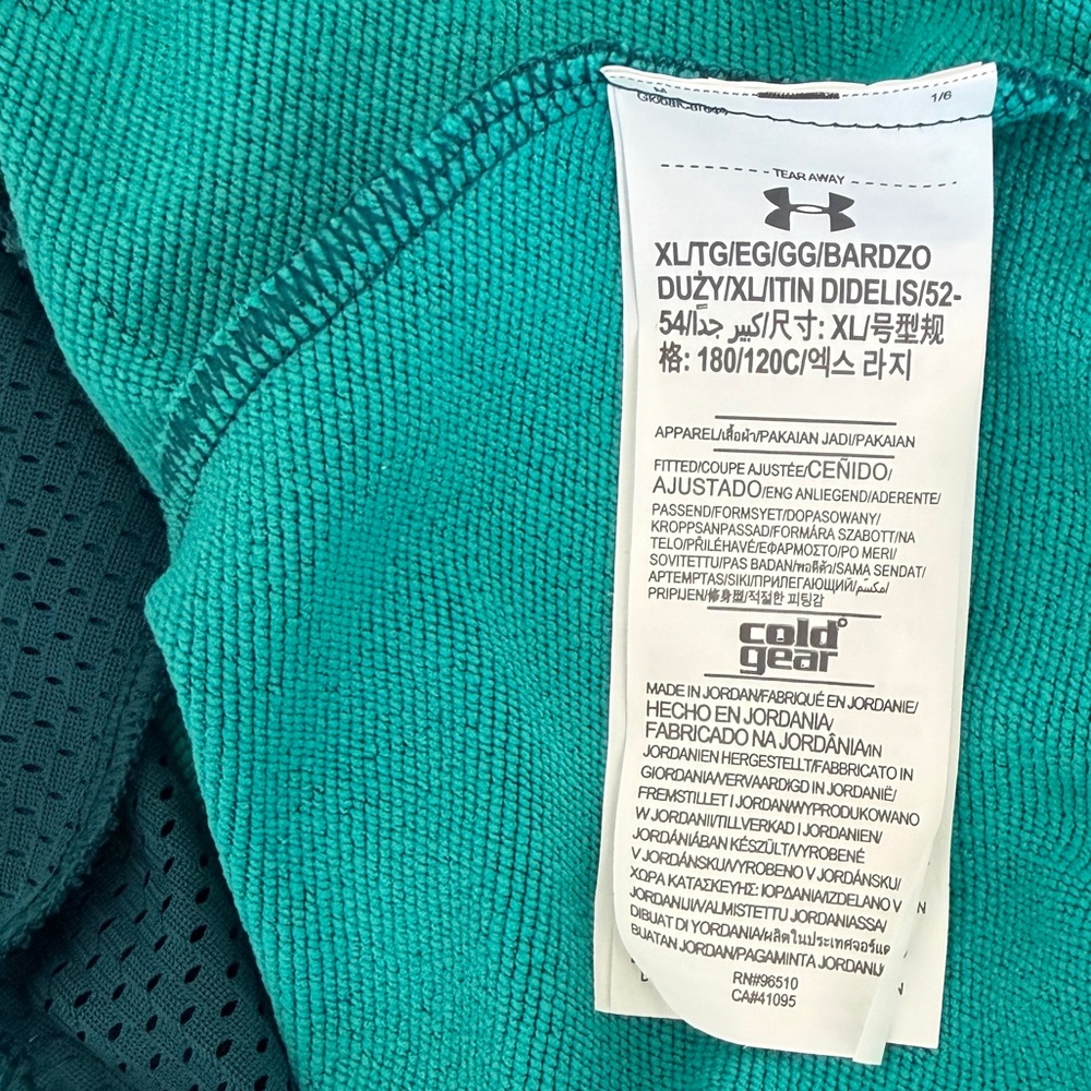Men's Under Armour Teal Zip-Up Hoodie - Picture 5 of 5